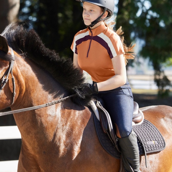 Kerrits Activewear Kids Stretch Denim Knee Patch Riding Breech Size LDENIM / L - Picture 6 of 7